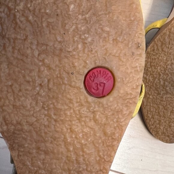 Camper Laura T Strap Wedge Sandals Genuine Leather Wood Heel Sz 39 - Picture 7 of 10